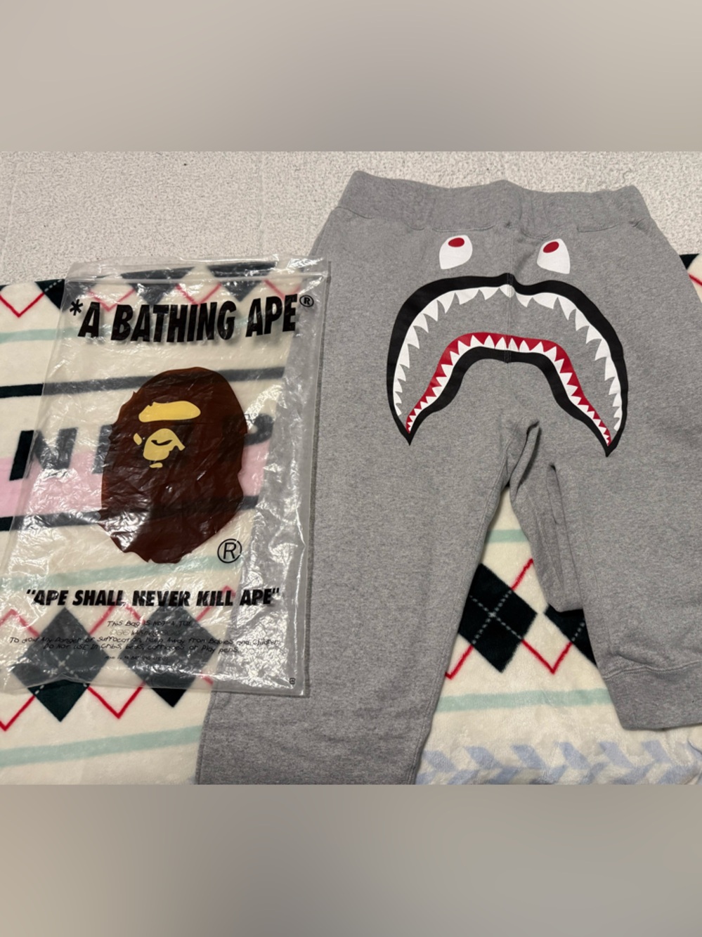 Bape Grey Shark Sweatpants